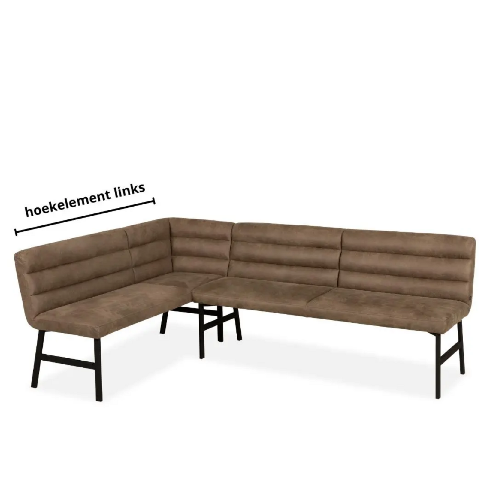 Bowie-B Eetkamerbank Bowie-B Hoekelement Links Stof Chicago kleur Truffle