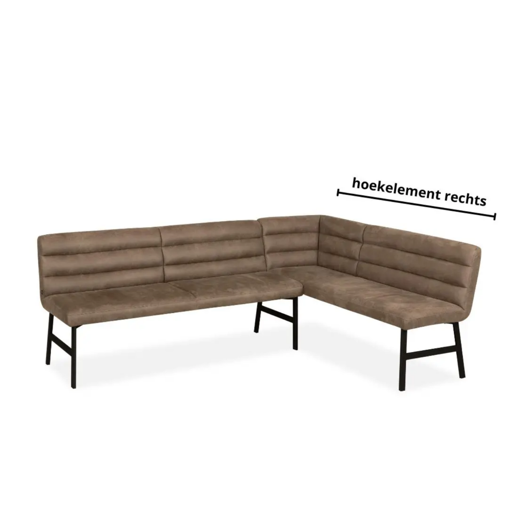 Bowie-B Eetkamerbank Bowie-B Hoekelement Links Stof Chicago kleur Truffle