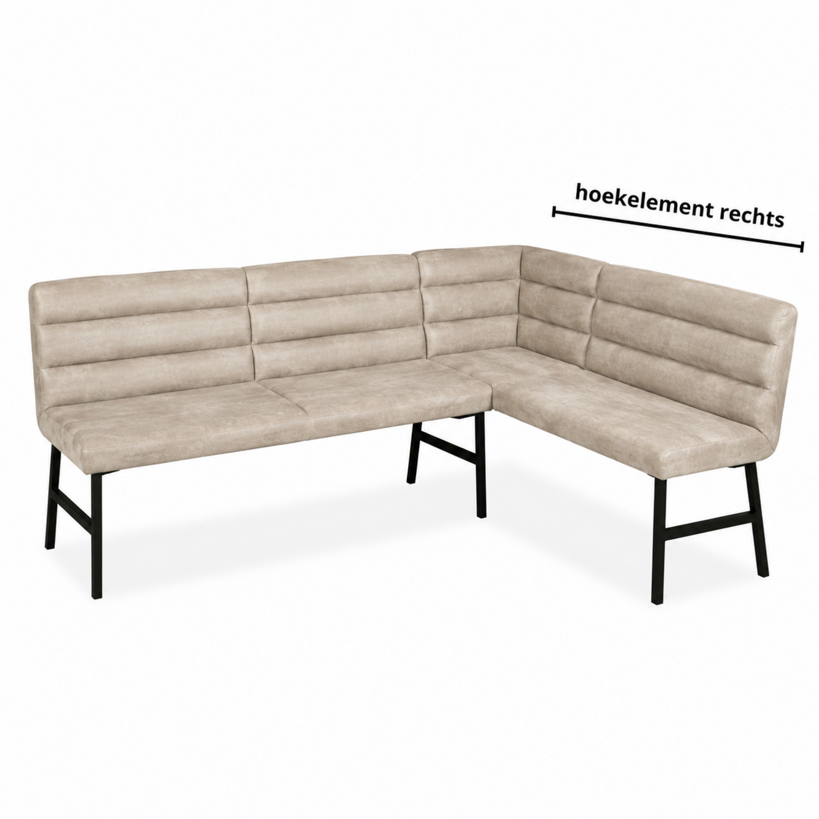 Bowie-B Eetkamerbank Bowie-B Hoekelement Rechts Stof Chicago kleur Toffee