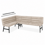 Bowie-B Eetkamerbank Bowie-B Hoekelement Links Stof Chicago kleur Toffee