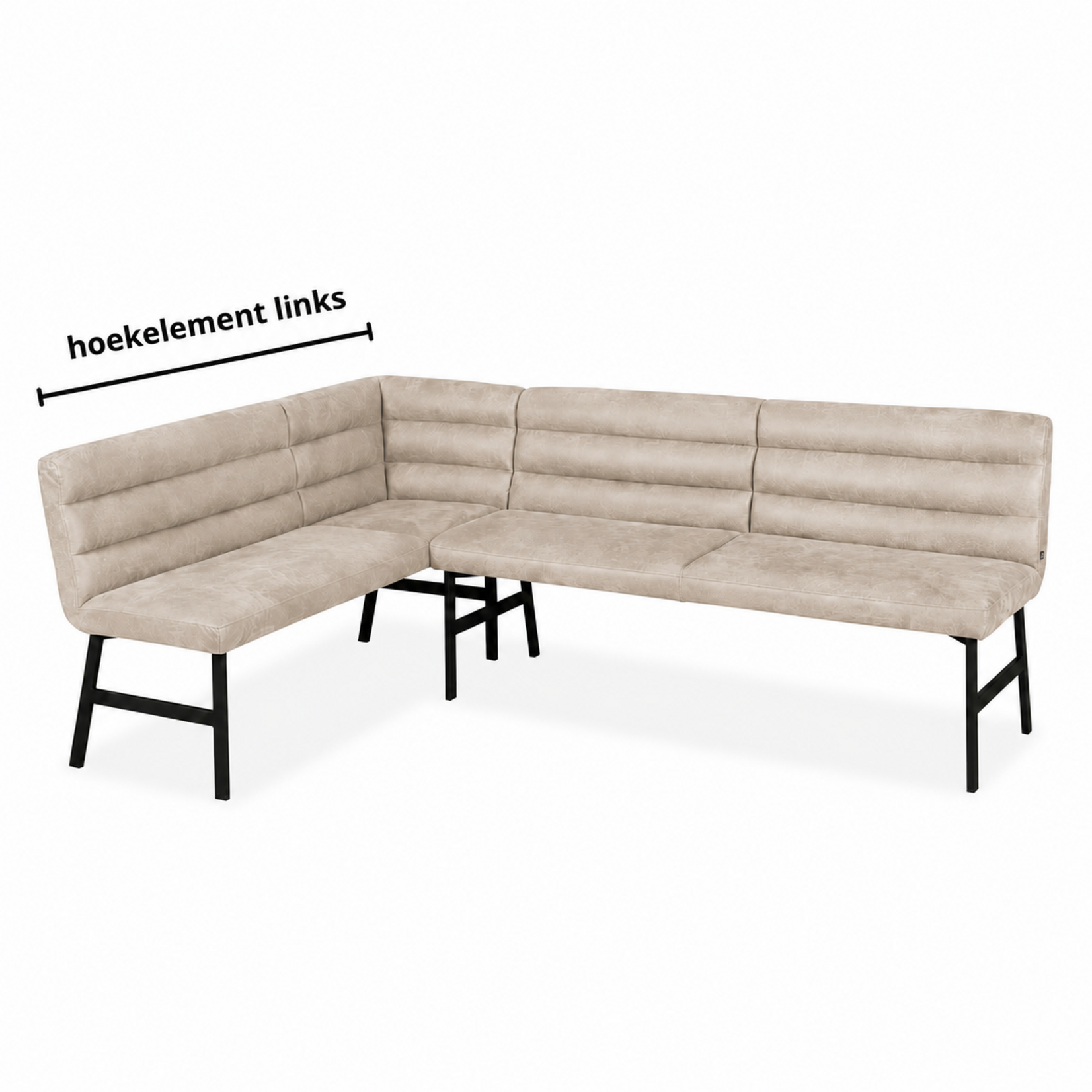 Bowie-B Eetkamerbank Bowie-B Hoekelement Links Stof Chicago kleur Toffee