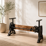 Gietijzer & Mangohout hoogte verstelbaar onderstel eettafel 150 cm