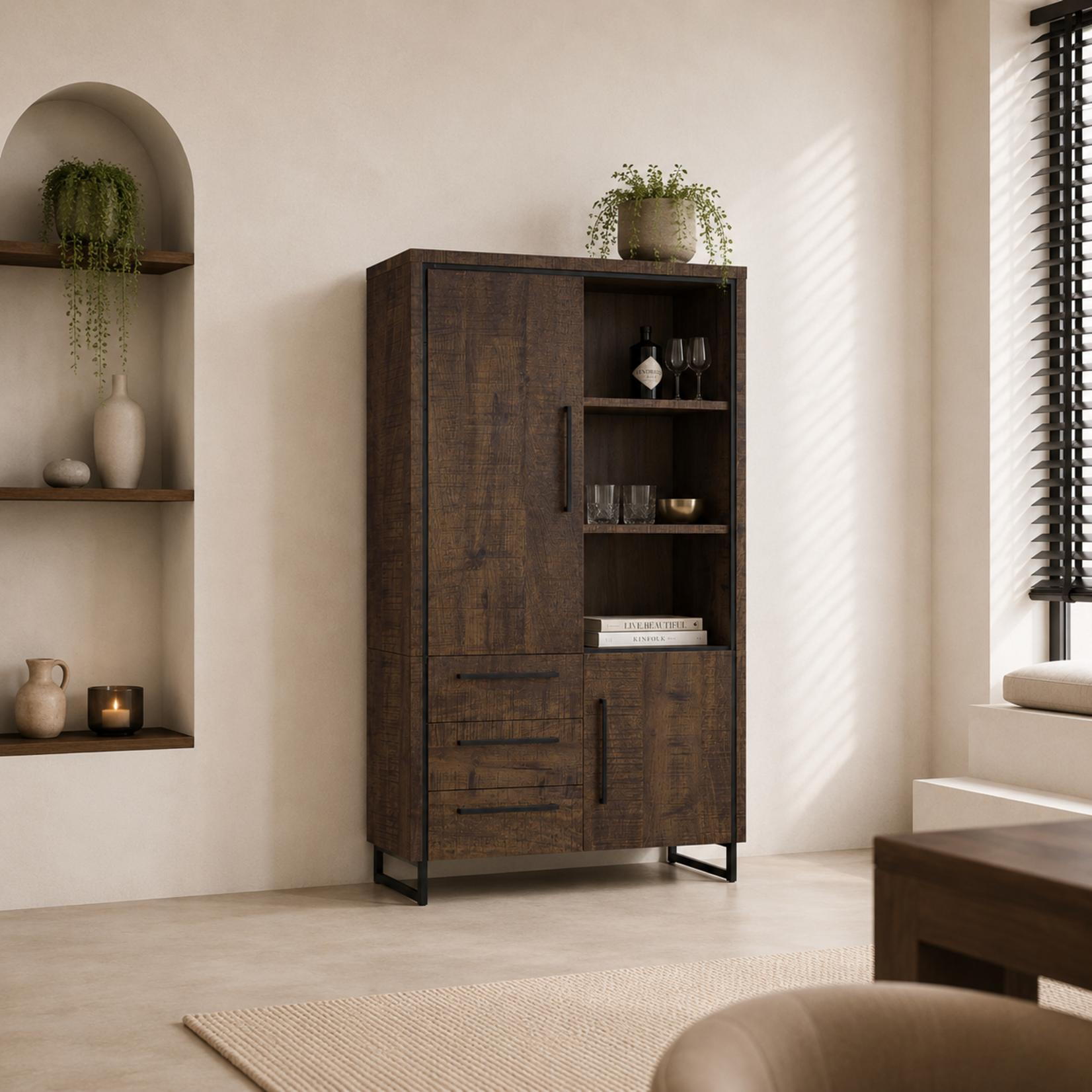 Rimini Bergkast Rimini 200 cm – Lamulux Dark Mango