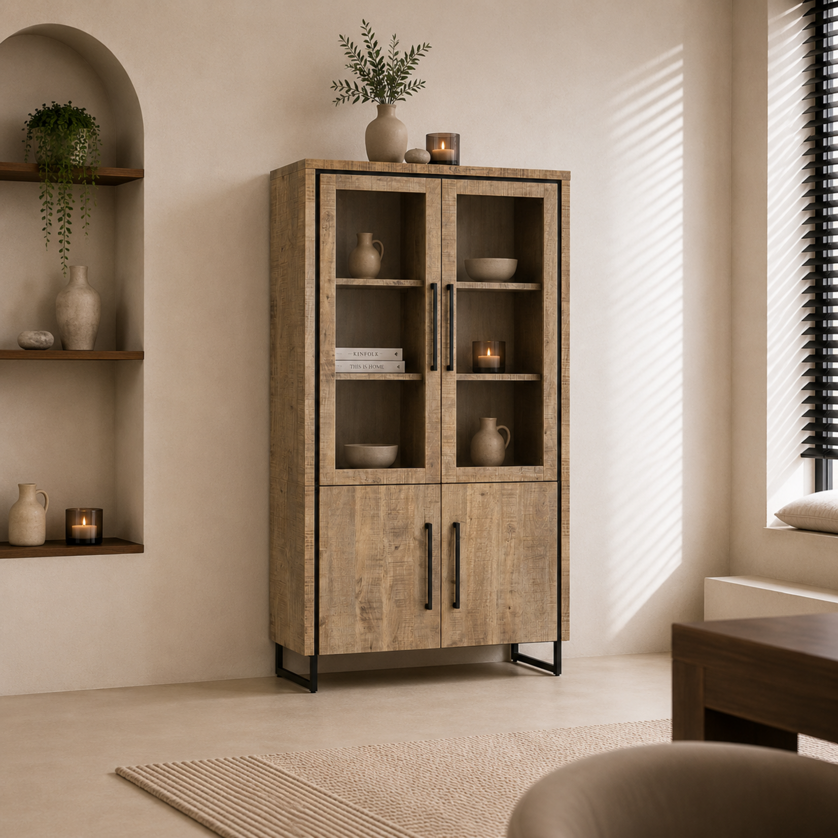 Rimini Rimini Vitrinekast Groot – Lamulux Mango 118 cm