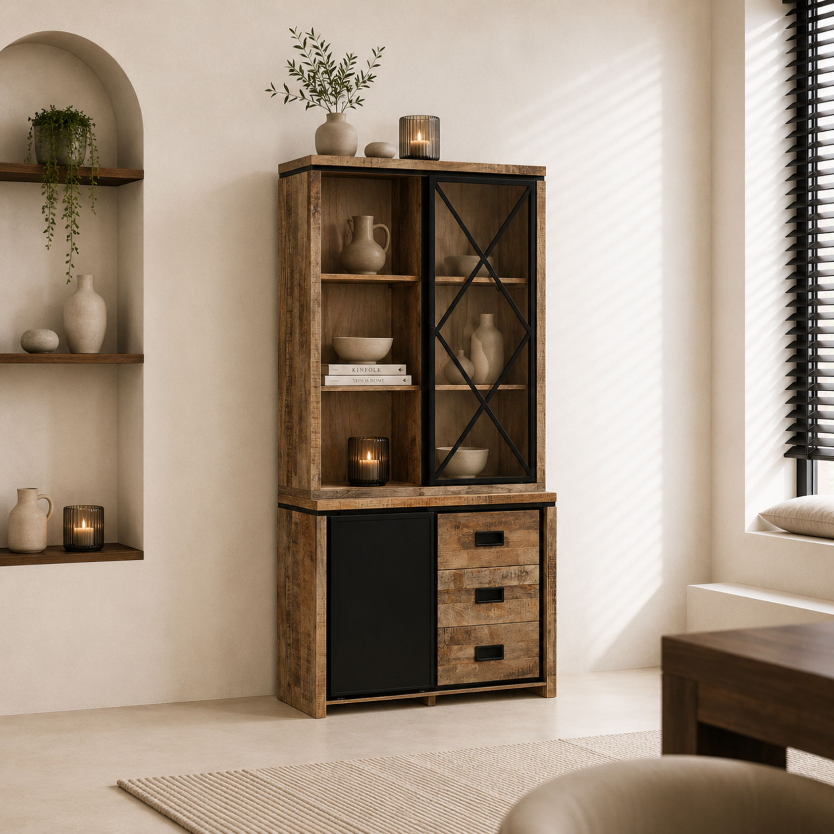 Benoa Vitrinekast Novelle B 100 x D 45 x H 220