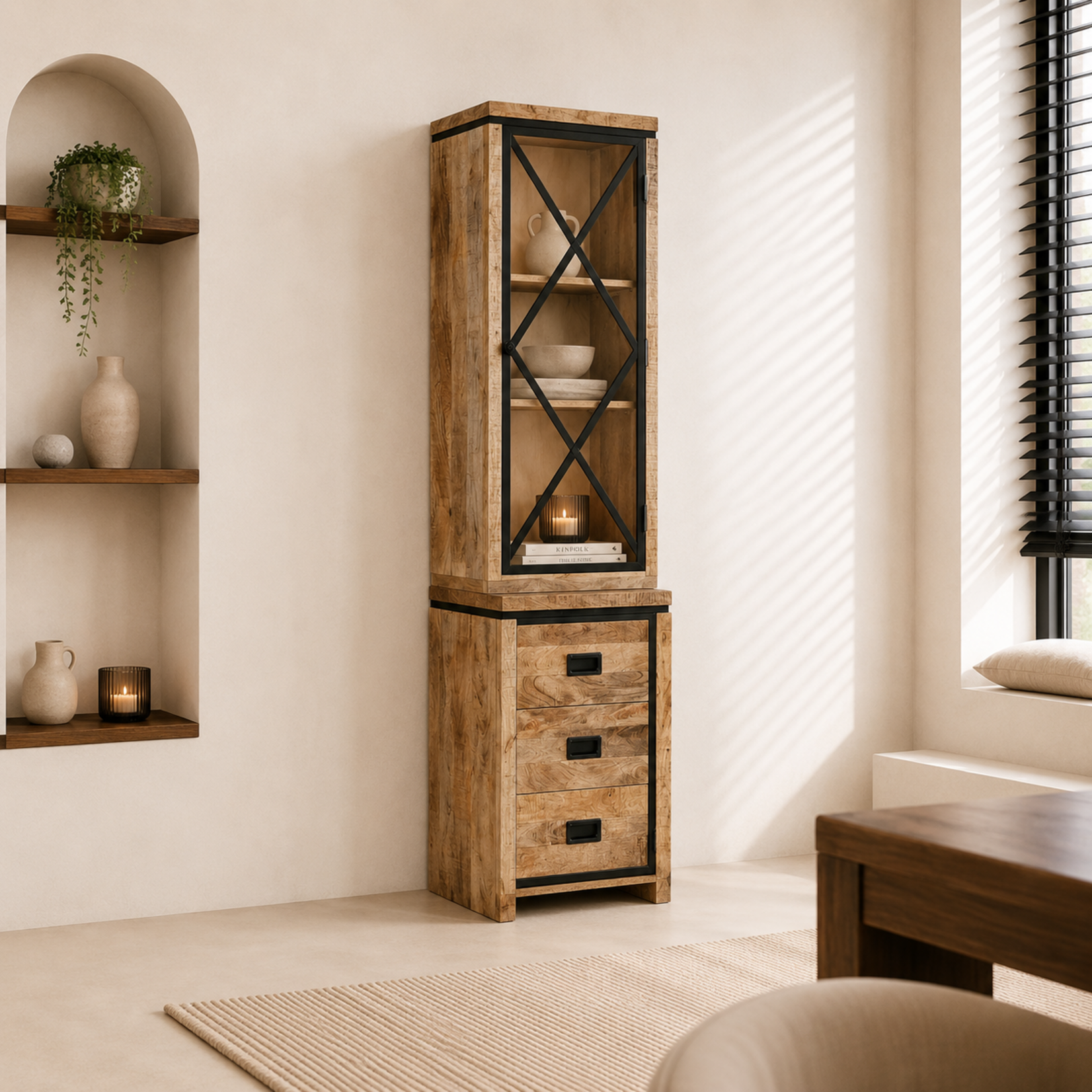 Benoa Vitrinekast Novelle B 60 x D 45 x H 220