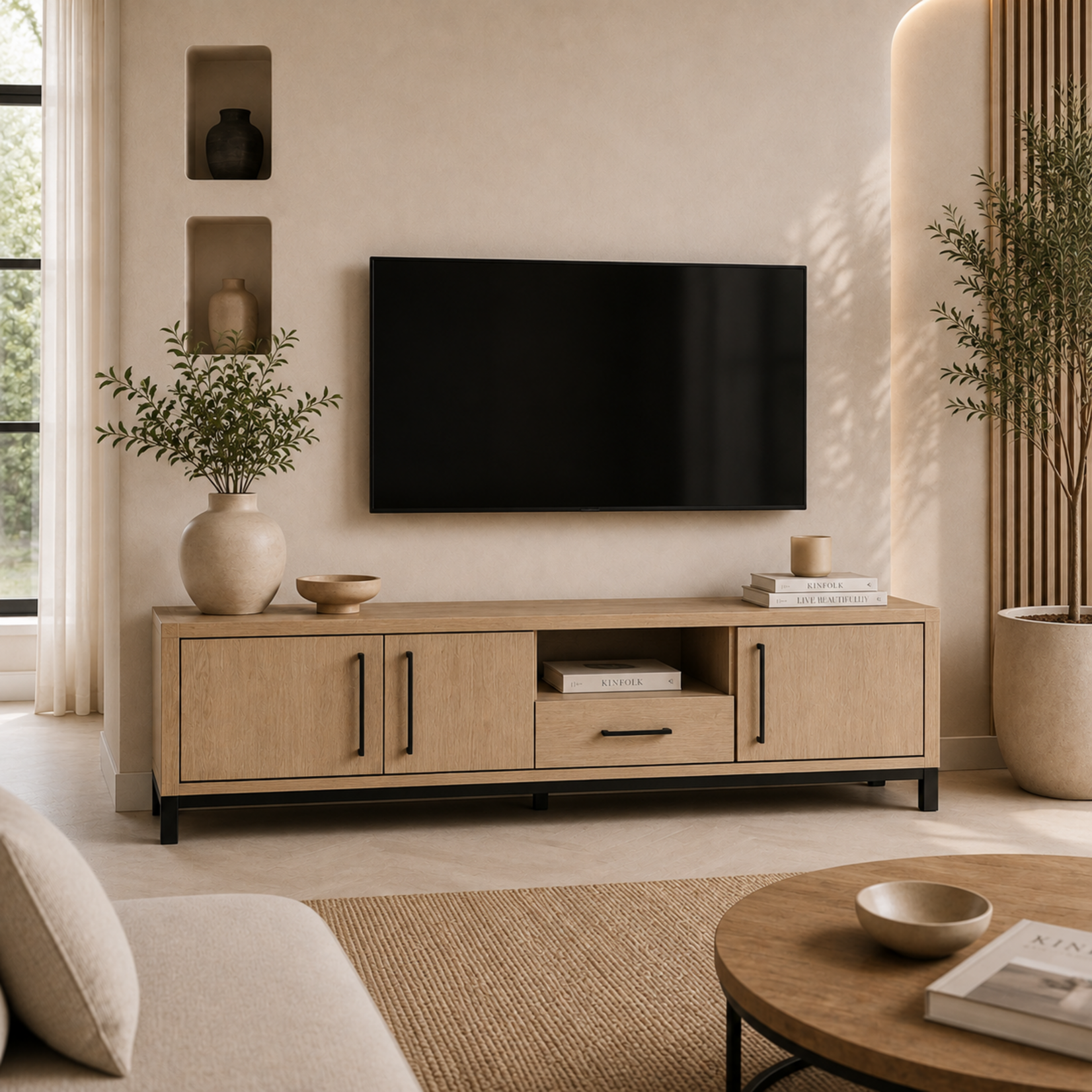 Kirkwall Kirkwall TV-kast 200 cm – Lamulux | 3 deuren & lade