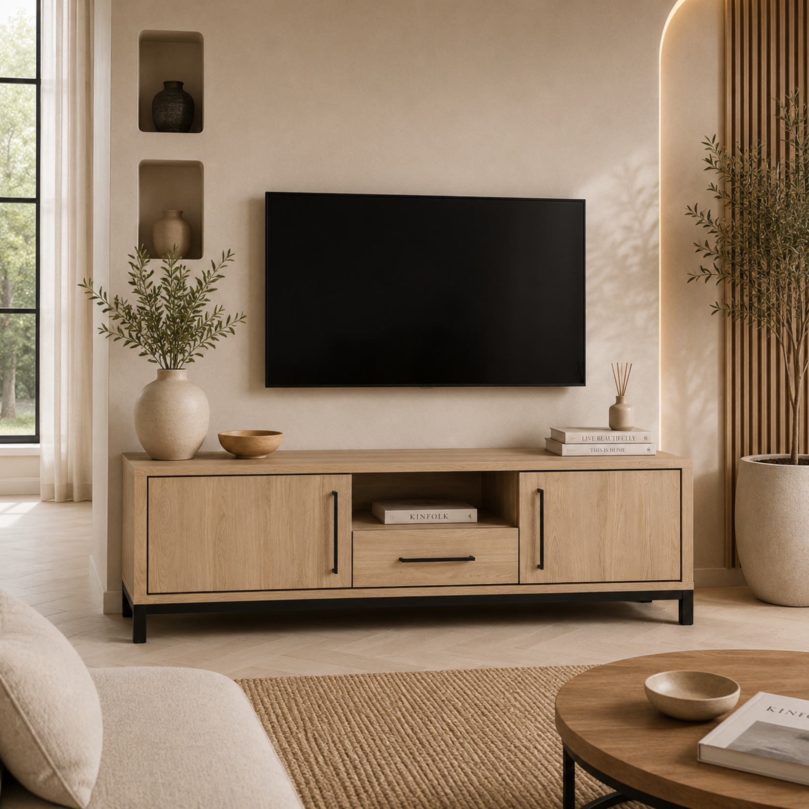 Kirkwall Kirkwall TV-kast 160 cm – Lamulux | 2 deuren & lade