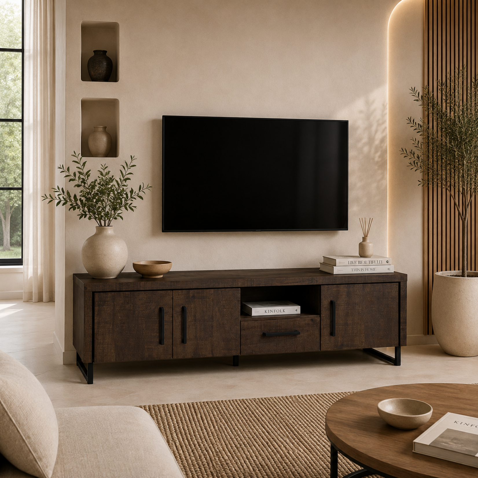 Rimini TV-meubel Rimini 170 cm – Lamulux Dark Mango