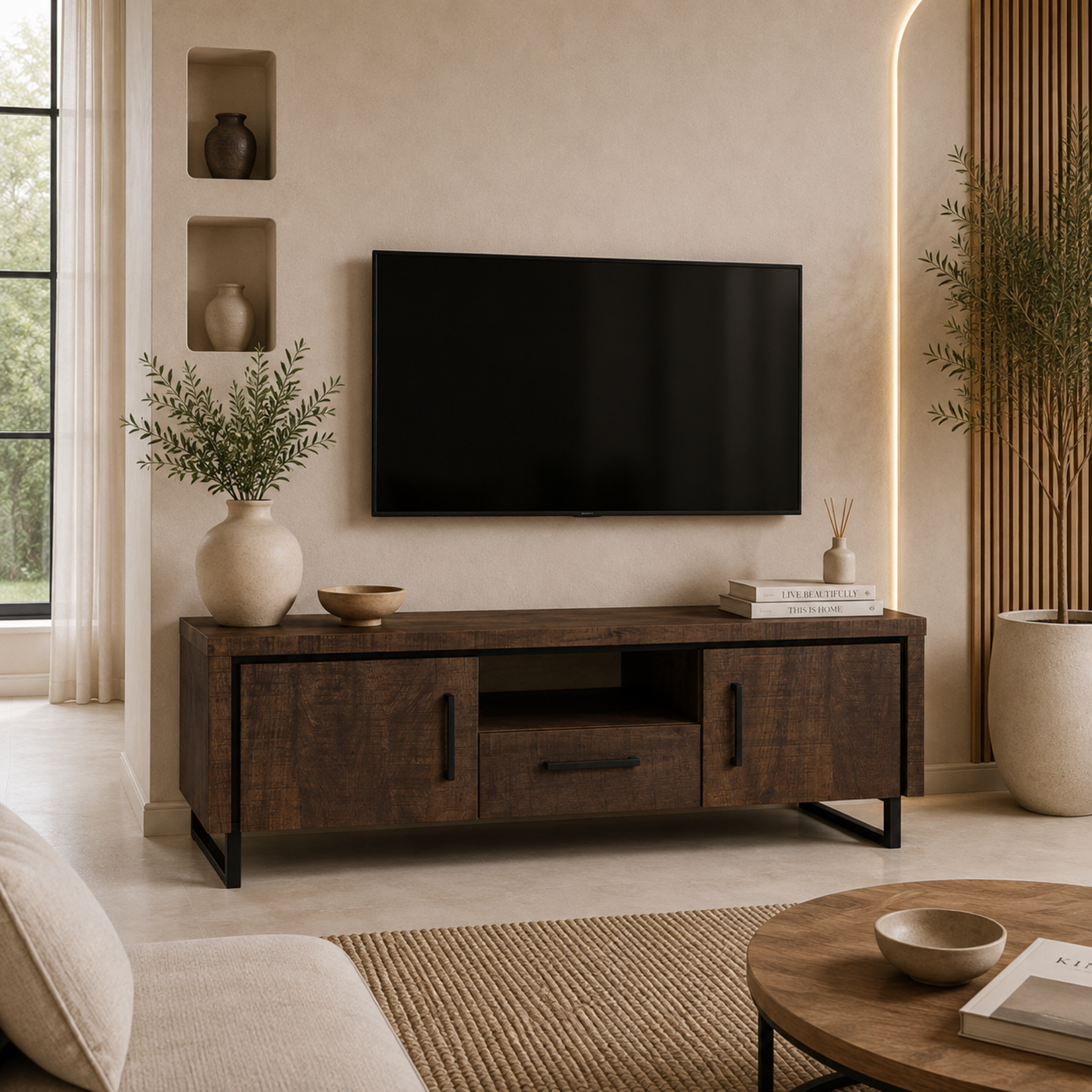 Rimini TV-meubel Rimini 130 cm – Lamulux Dark Mango