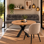 DMW Eetkamerbank microvezel  Antraciet 185cm