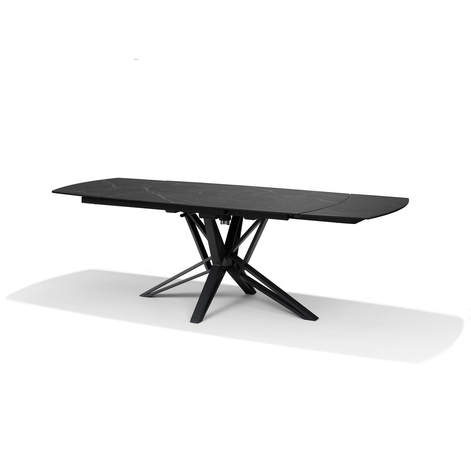 RV Design VEGAS Eetkamertafel Deckstone Zwart Marmer 160-240X90 Uitschuifbaar