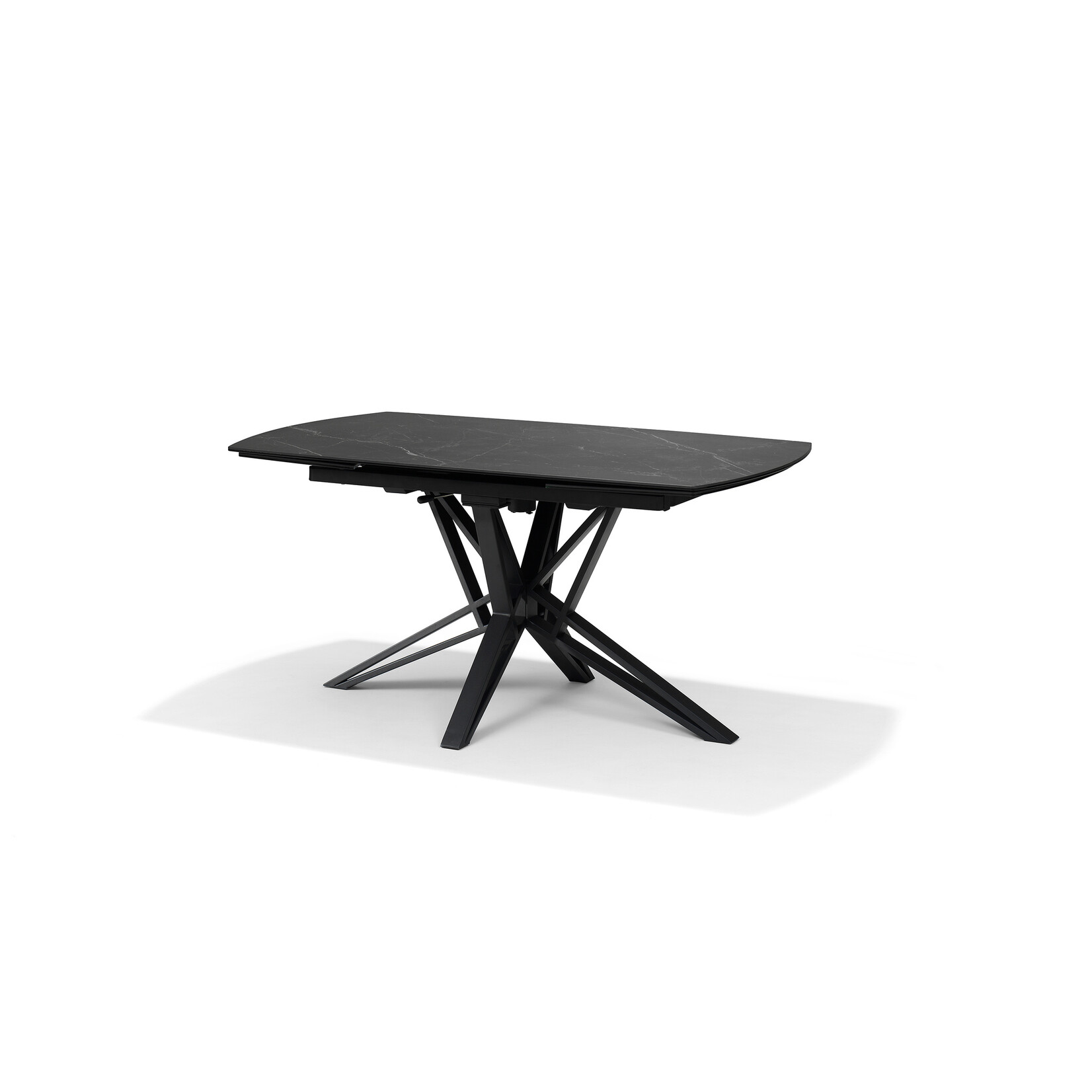 RV Design VEGAS Eetkamertafel Deckstone Zwart Marmer 160-240X90 Uitschuifbaar