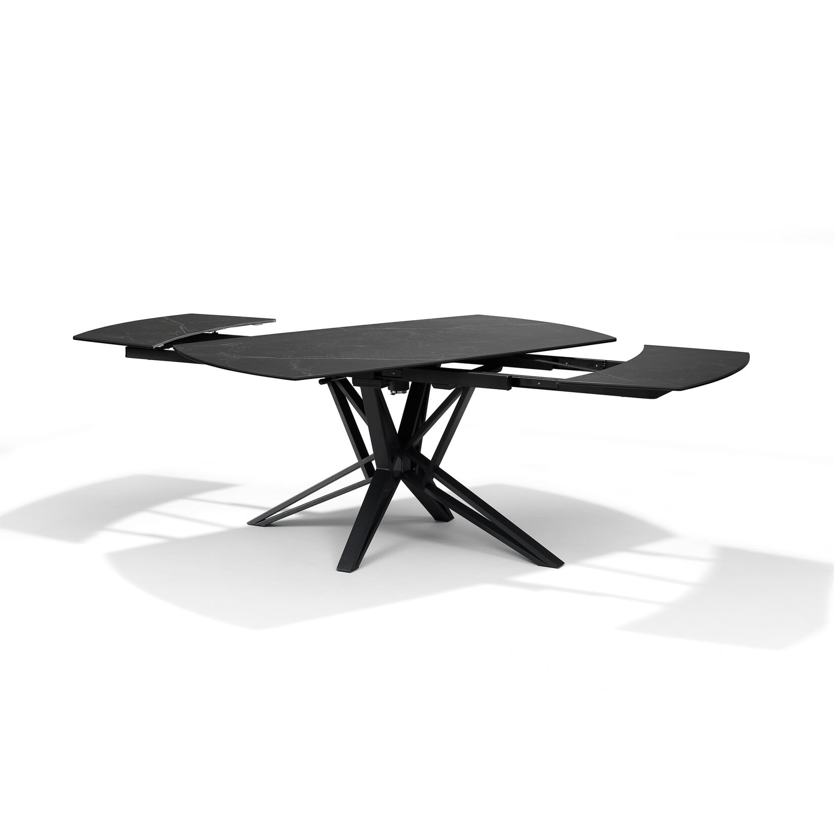 RV Design VEGAS Eetkamertafel Deckstone Zwart Marmer 160-240X90 Uitschuifbaar