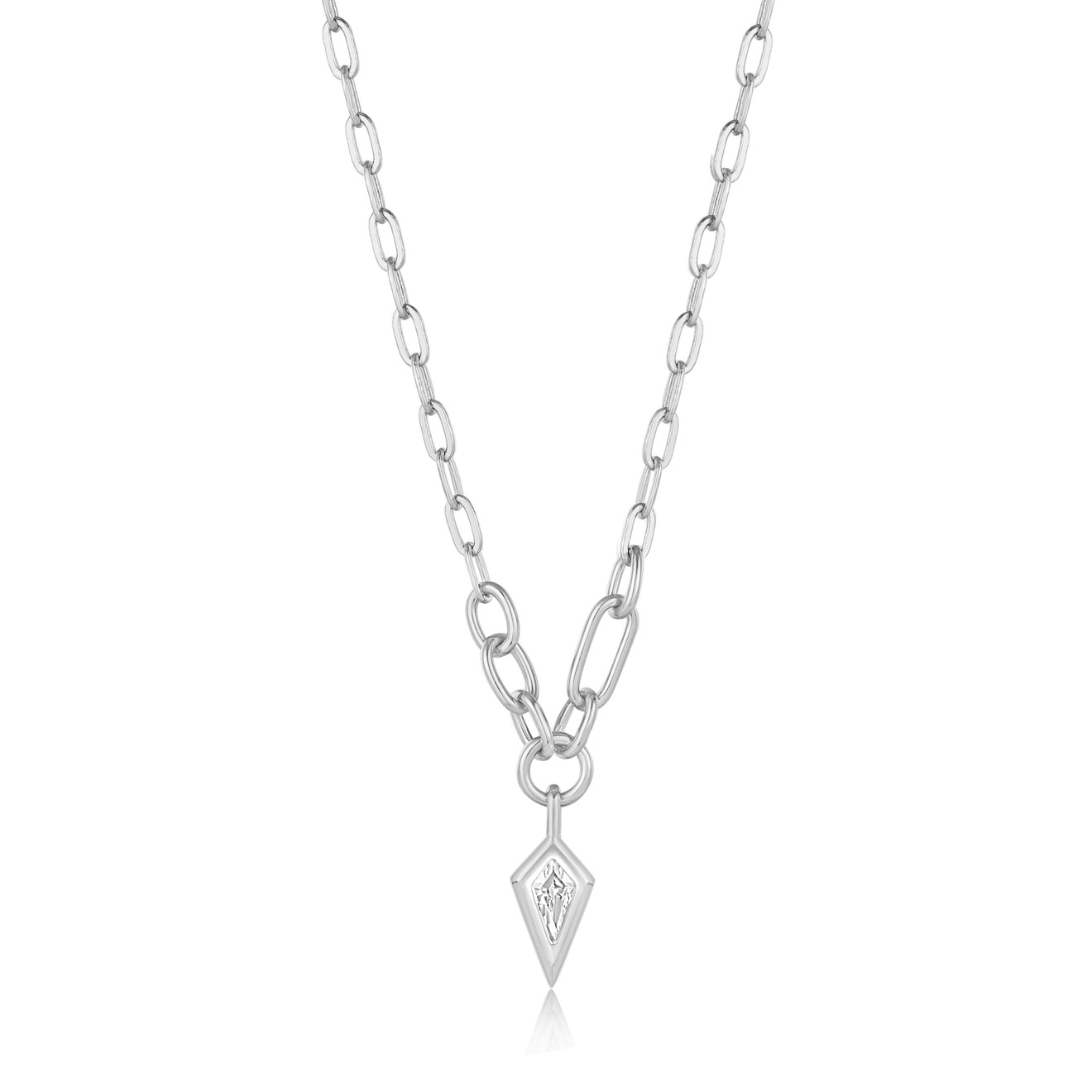 Sparkle drop crystal ketting zilver