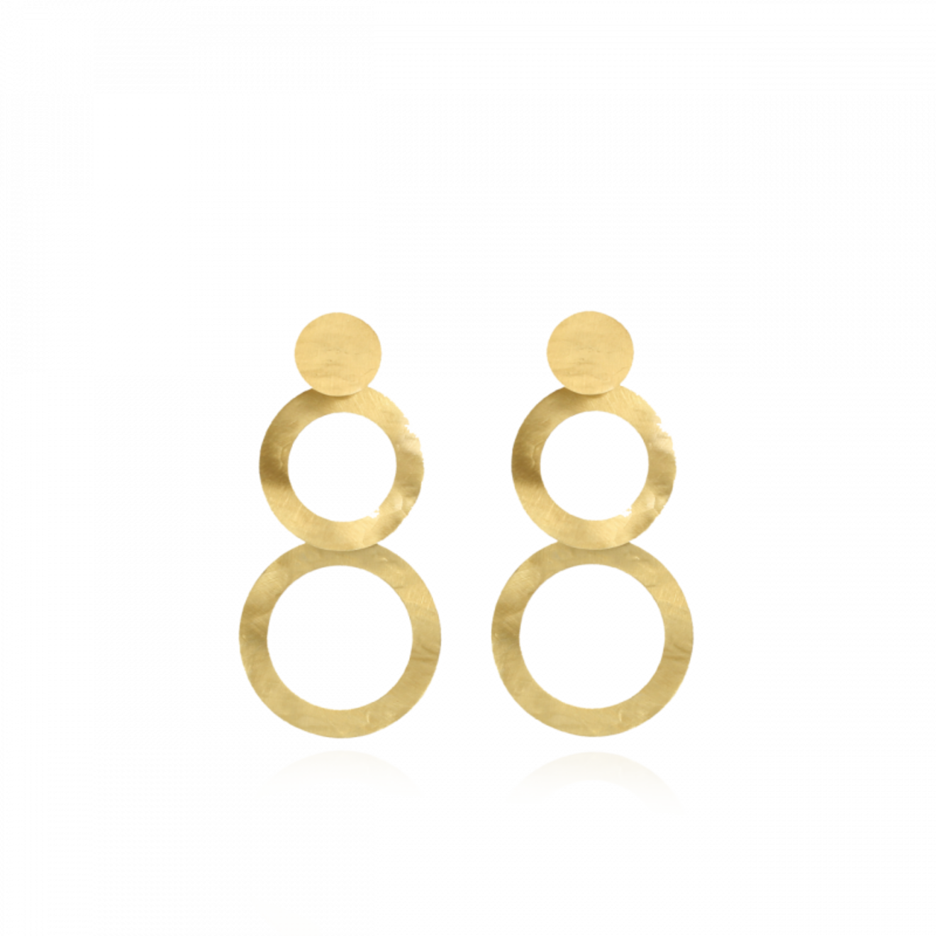 Classic double round open oorbellen