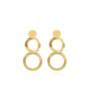 Classic double round open oorbellen