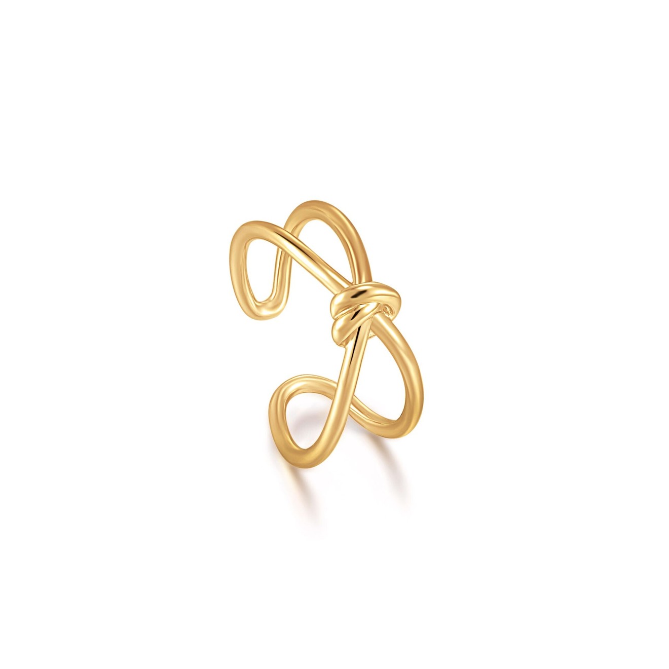Knot double band aanpasbare ring goud