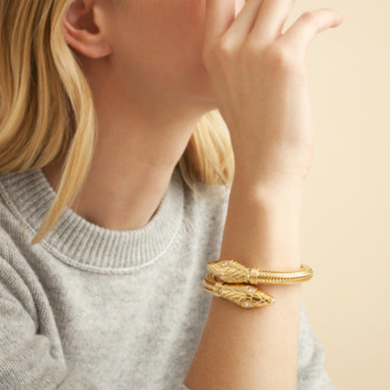 Cobra armband goud groen