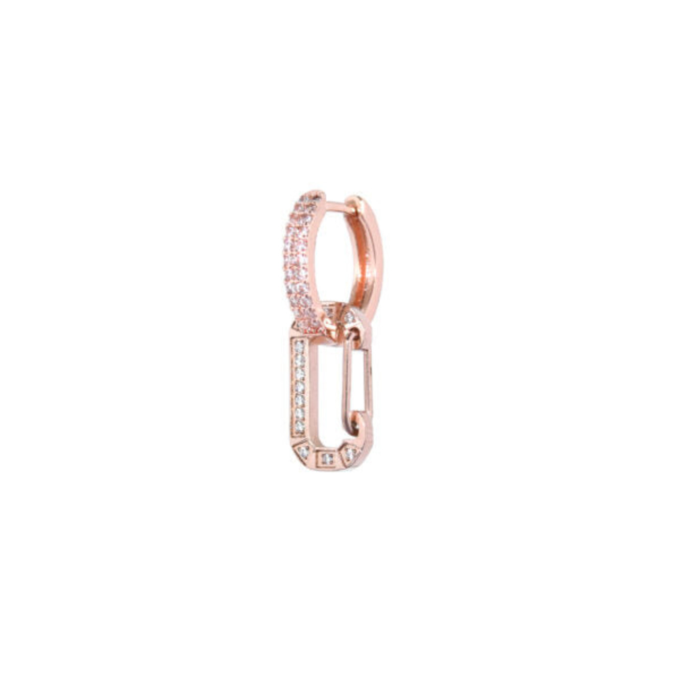 Mini bonne oorbel steentjes rosé