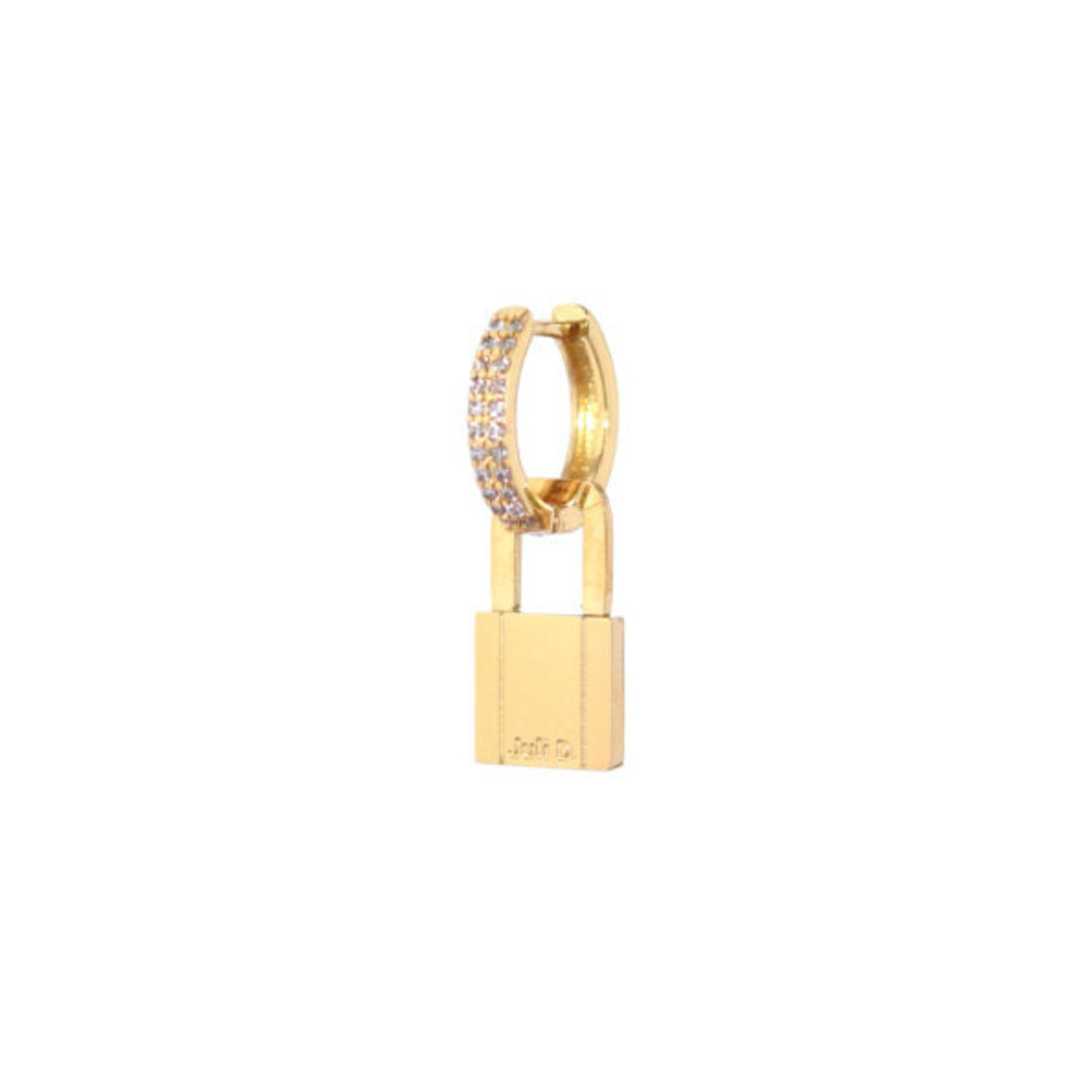 Mini lock oorbel goud (verschillende kleuren)