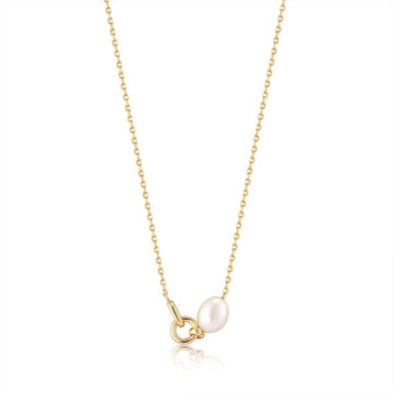 Pearl link chain ketting goud