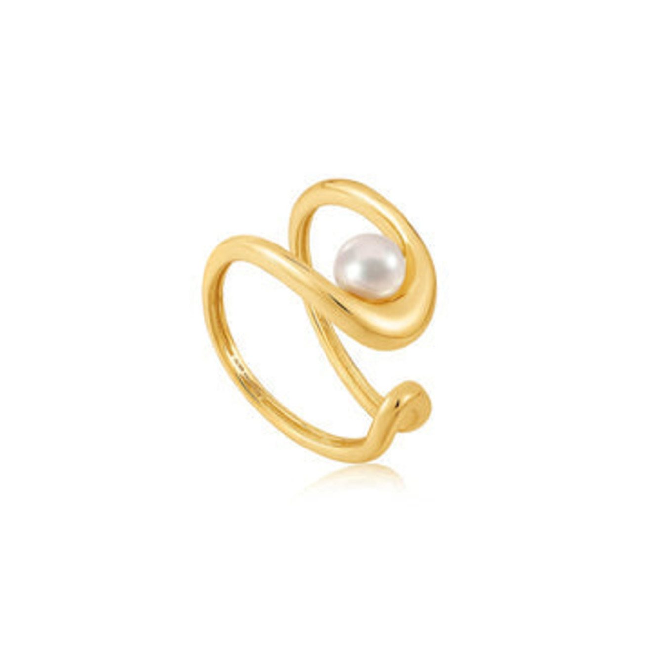 Brigitte statement parelring goud