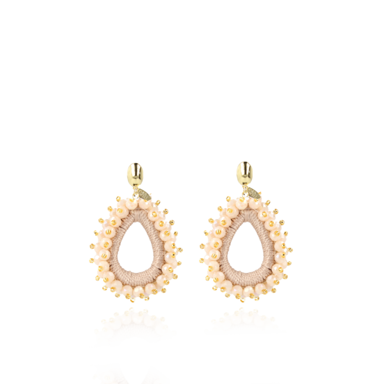 Cream glassberry earrings