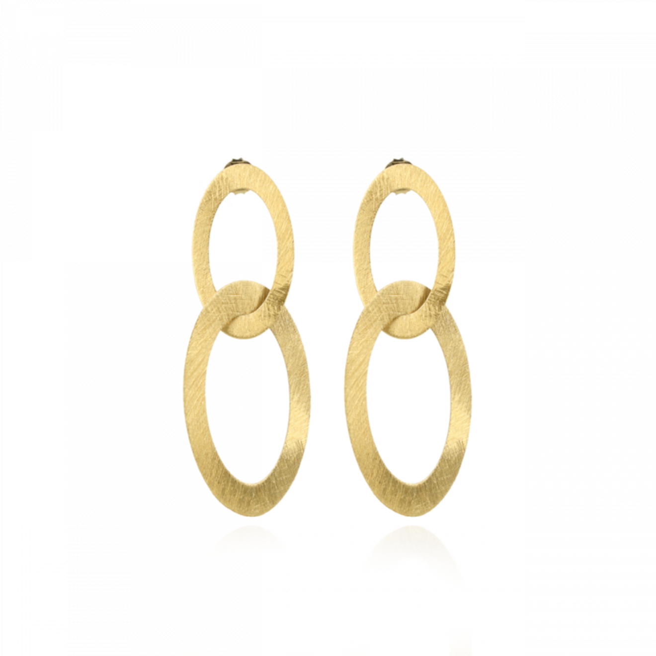 Classic double oval charm oorbellen goud
