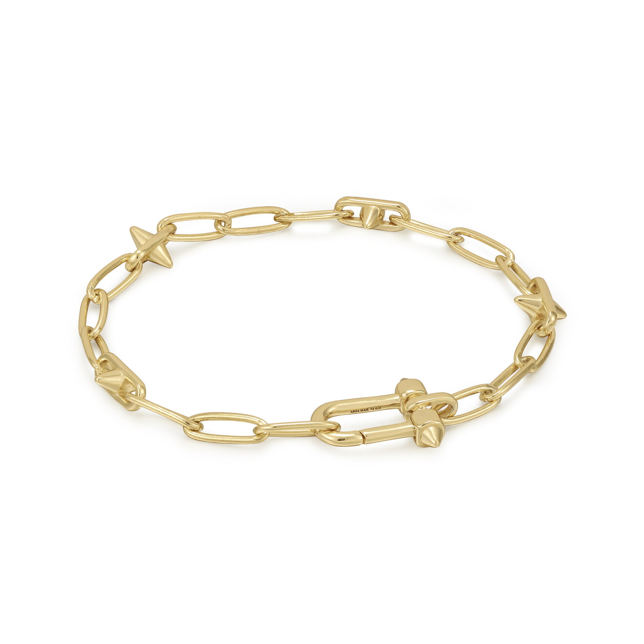 Gold stud link charm armband