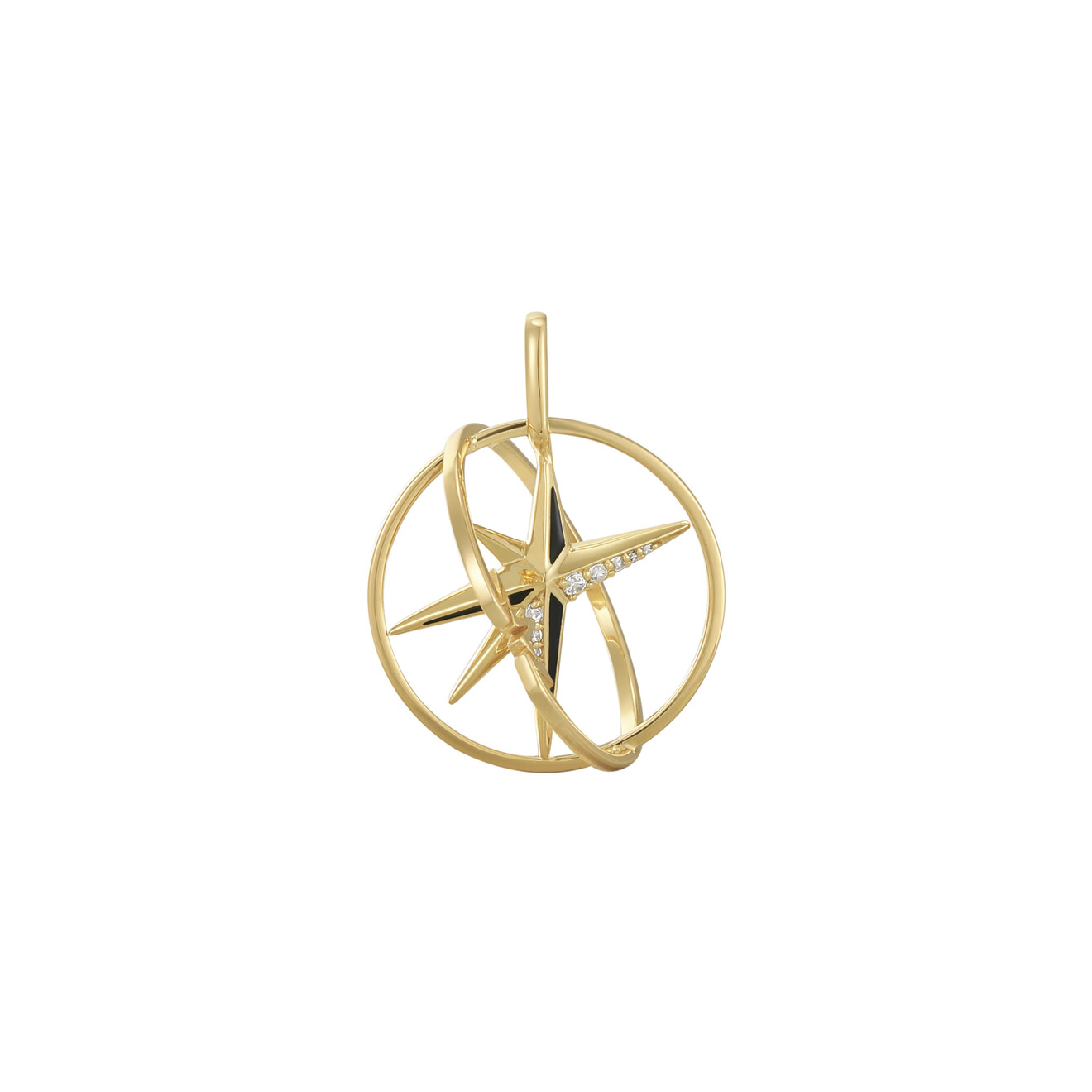 Gold charm circle star charm voor ketting/armband