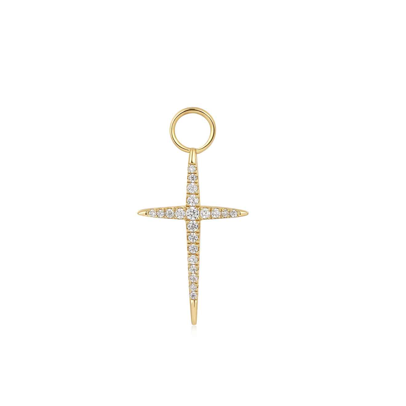 Gold cross charm voor oorbel