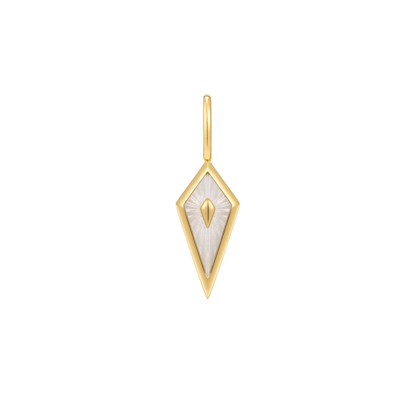 Gold mother of pearl charm ketting
