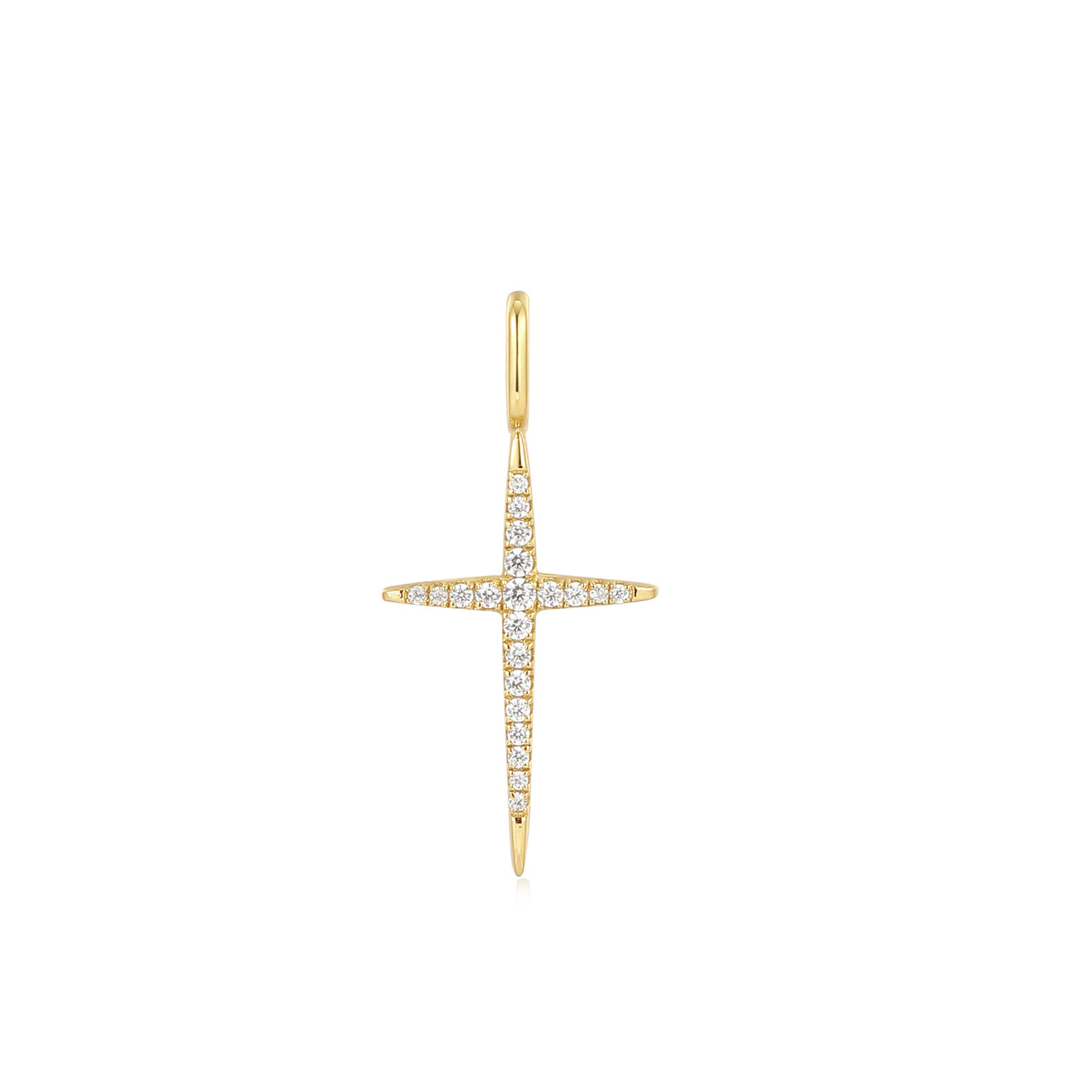 Gold cross charm voor ketting/armband