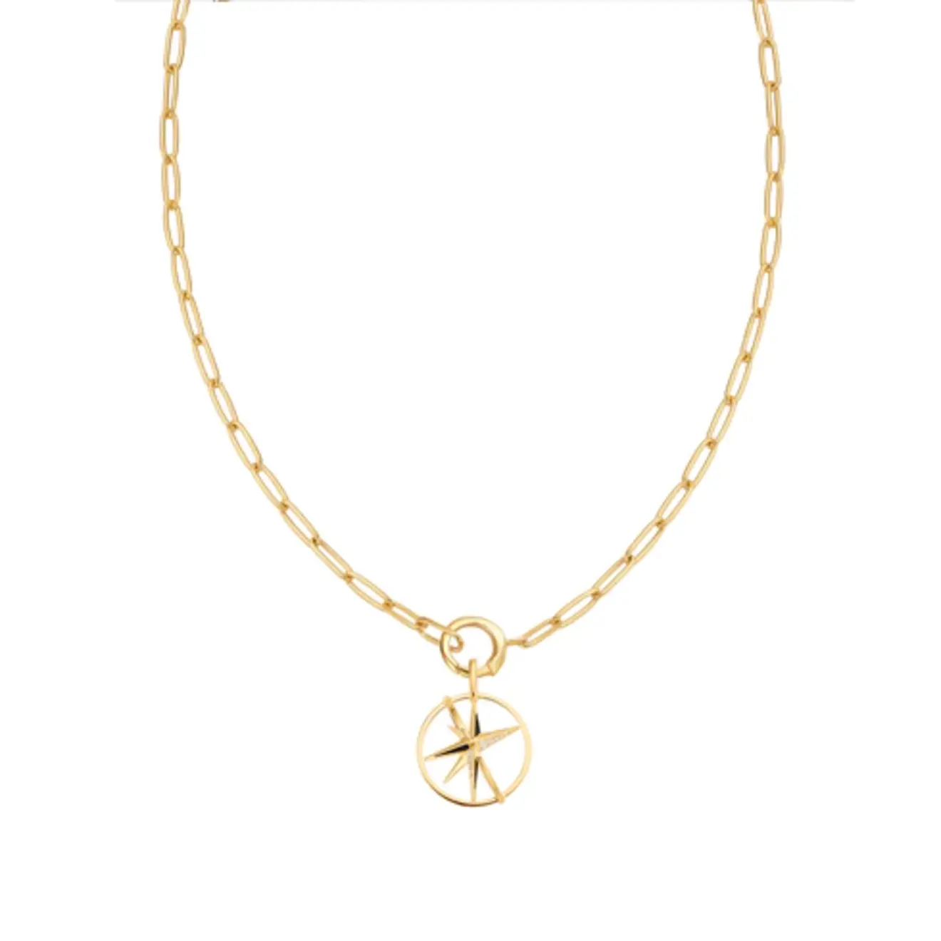 Gold charm circle star charm voor ketting/armband