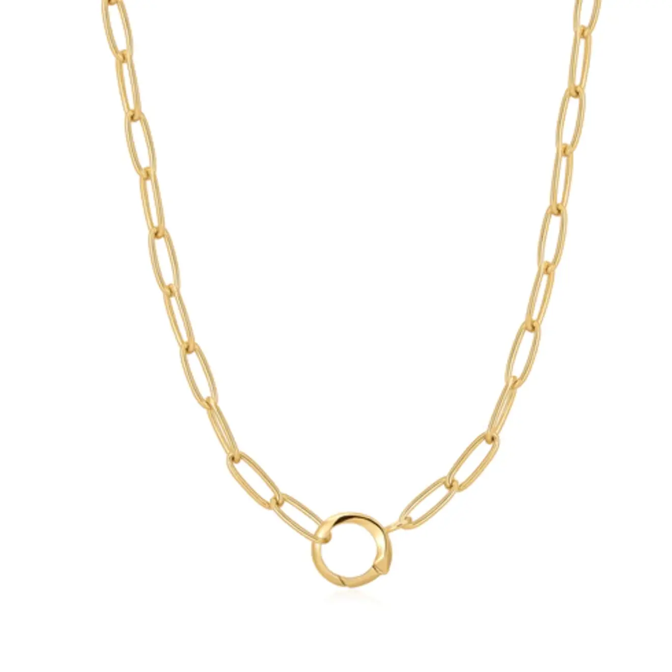 Link charm connector ketting goud