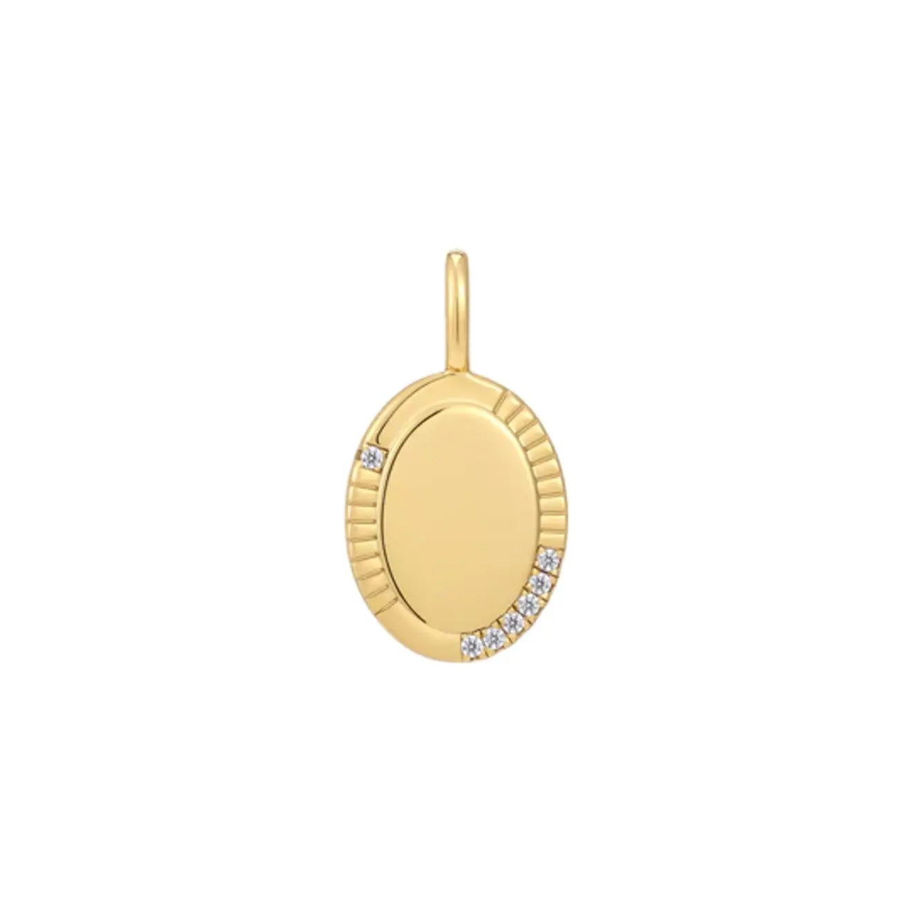 Ovale charm  voor armband of ketting goud