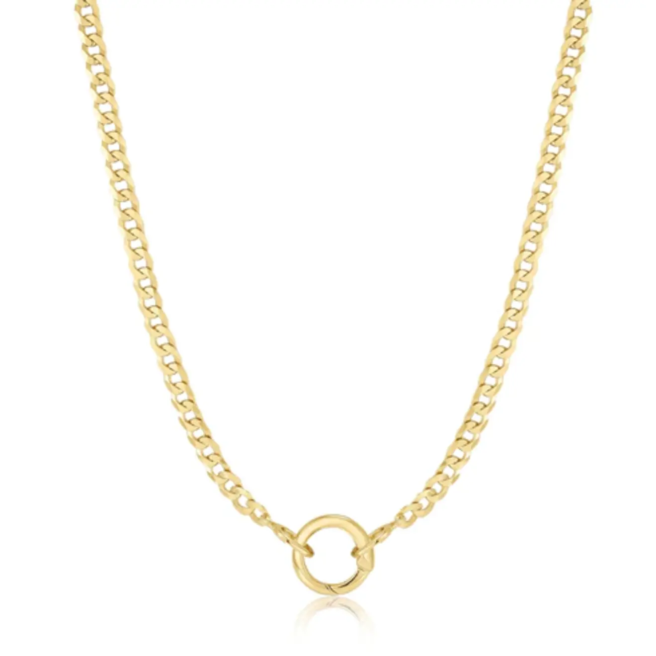 Curb chain connector ketting goud