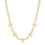 Curb chain sparkle point ketting goud
