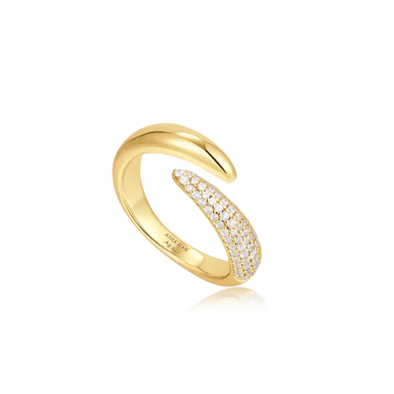 Sparkle wrap aanpasbare ring goud