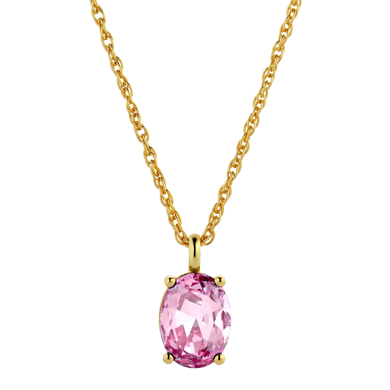 Barga ketting goud licht roze