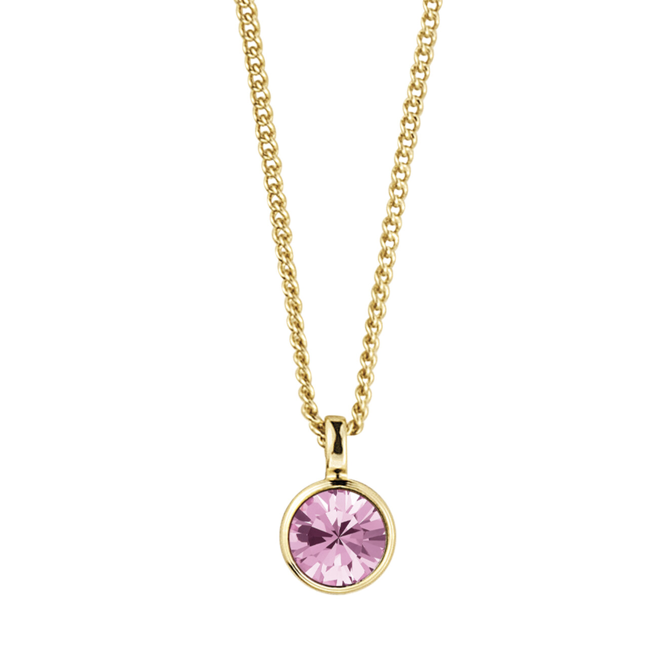 Ette licht roze ketting goud
