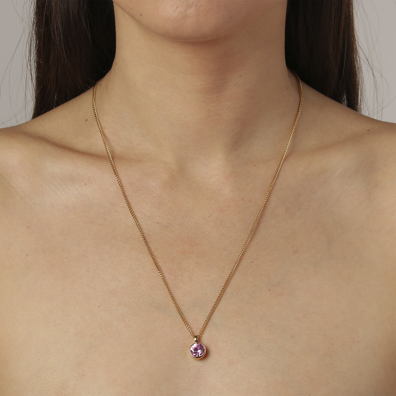 Ette licht roze ketting goud