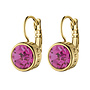 Louise fuchsia oorbellen goud