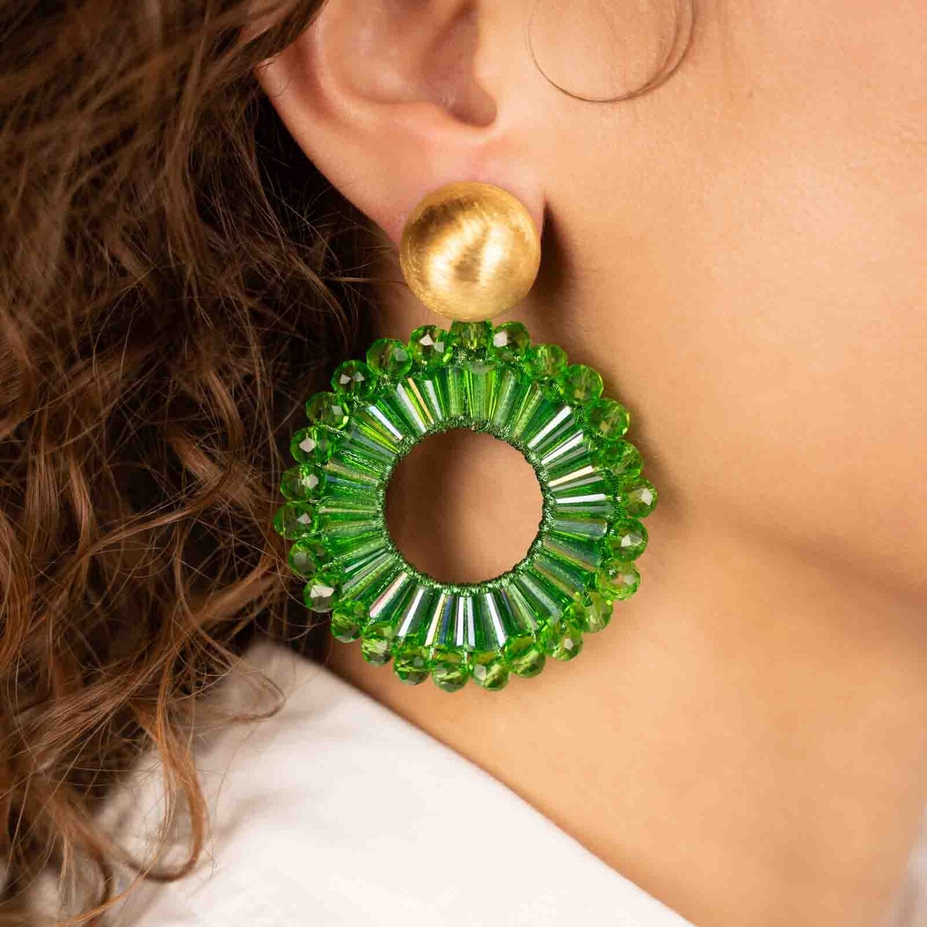 Ann-Marie cirkel dubbele oorbellen groen