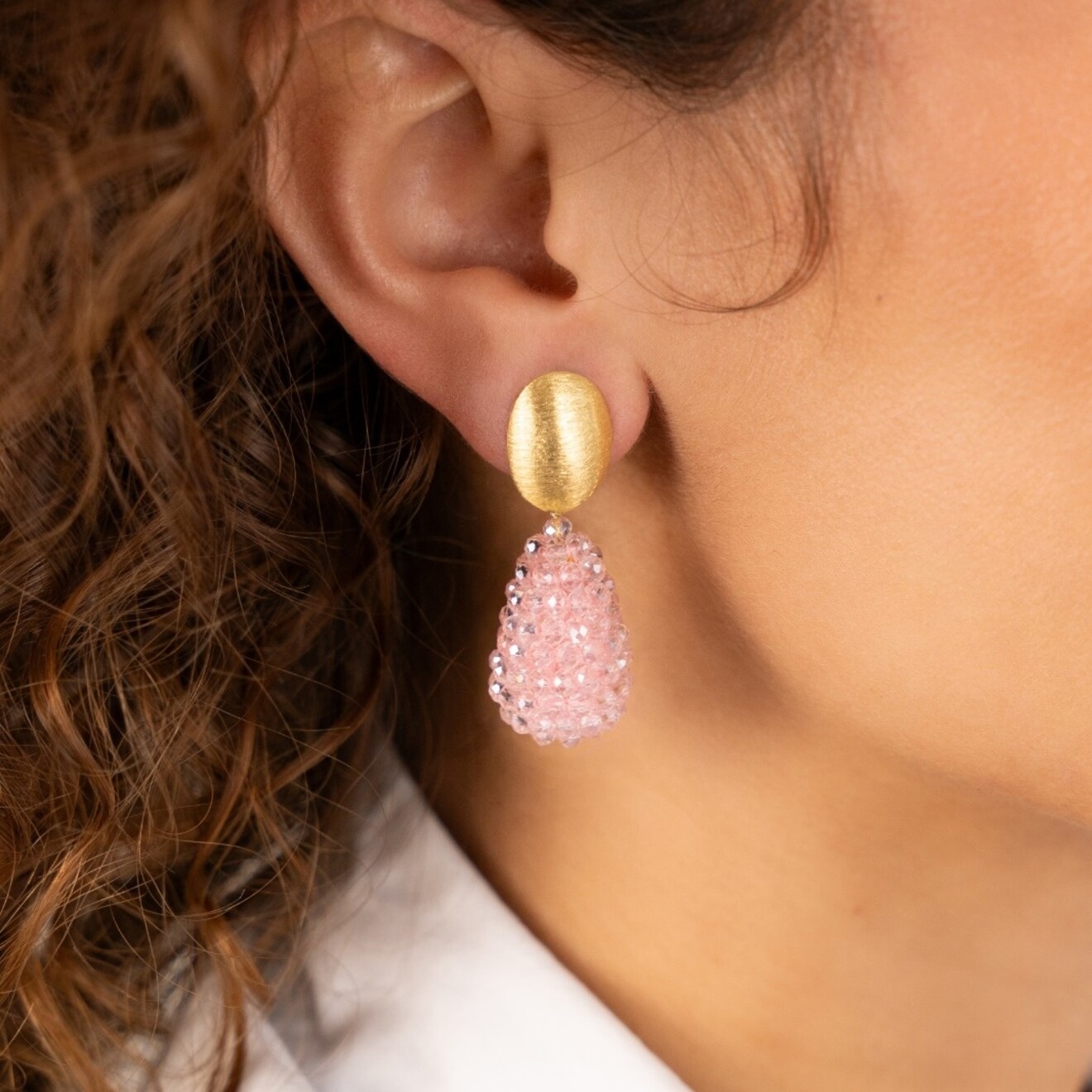Amy coin oorbellen roze