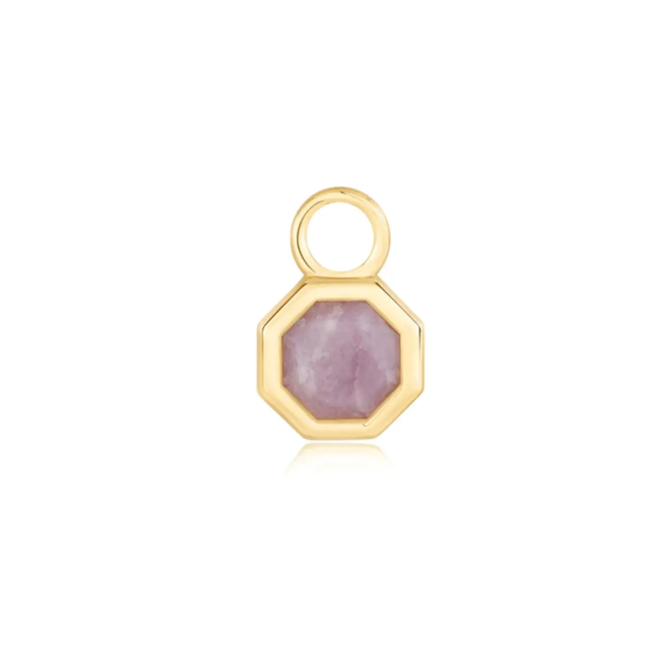 Octagon gemstone oorbel charm goud