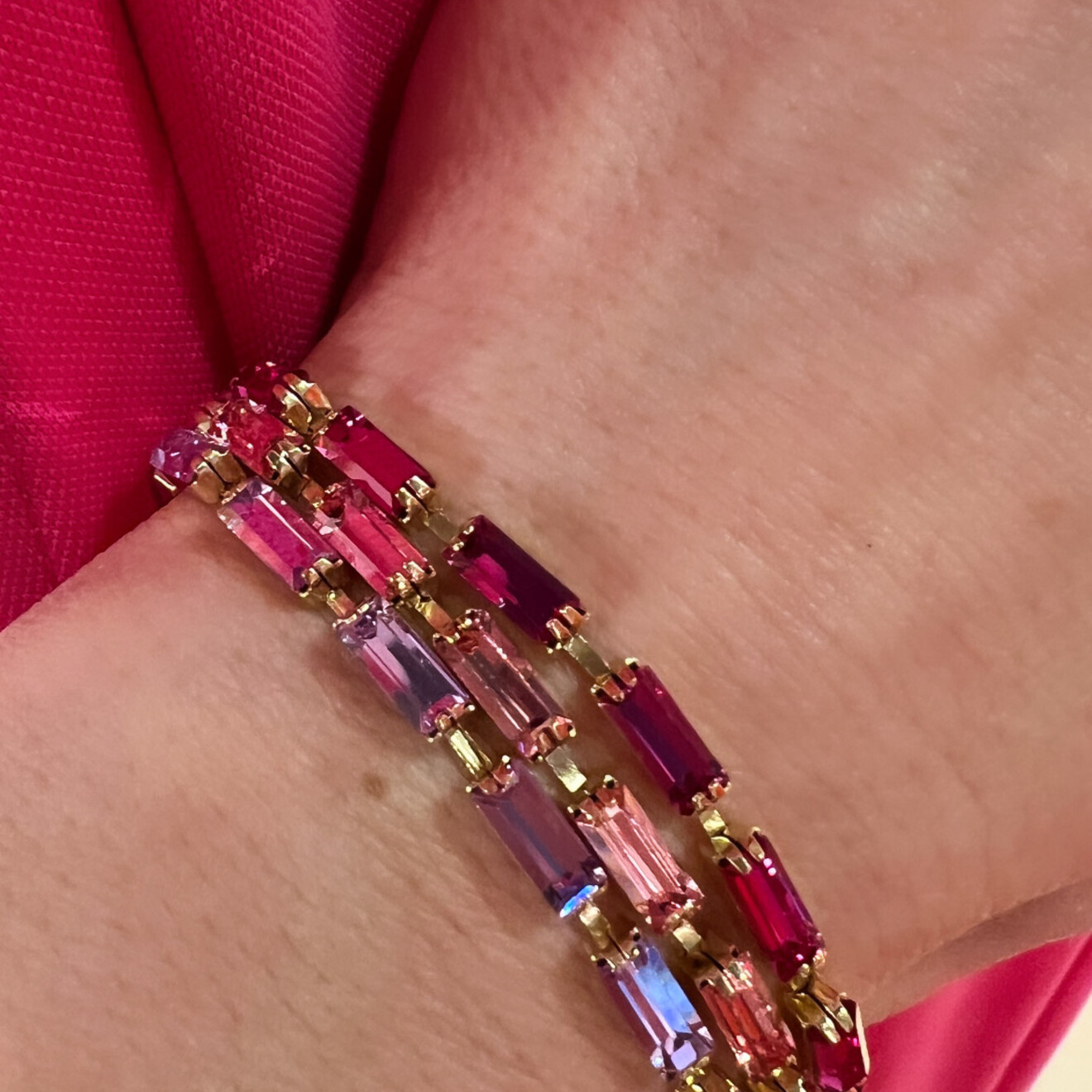 Sofia multi roze armband Swarovski kristallen