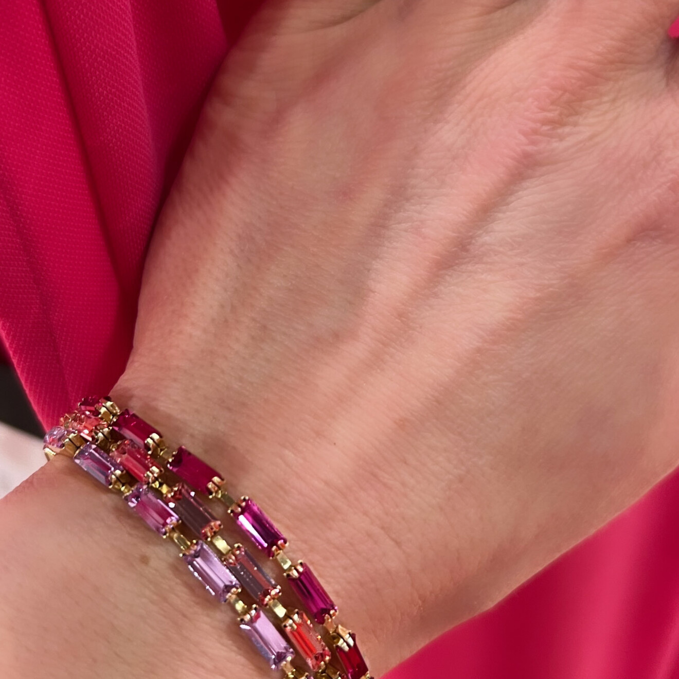 Sofia multi roze armband Swarovski kristallen