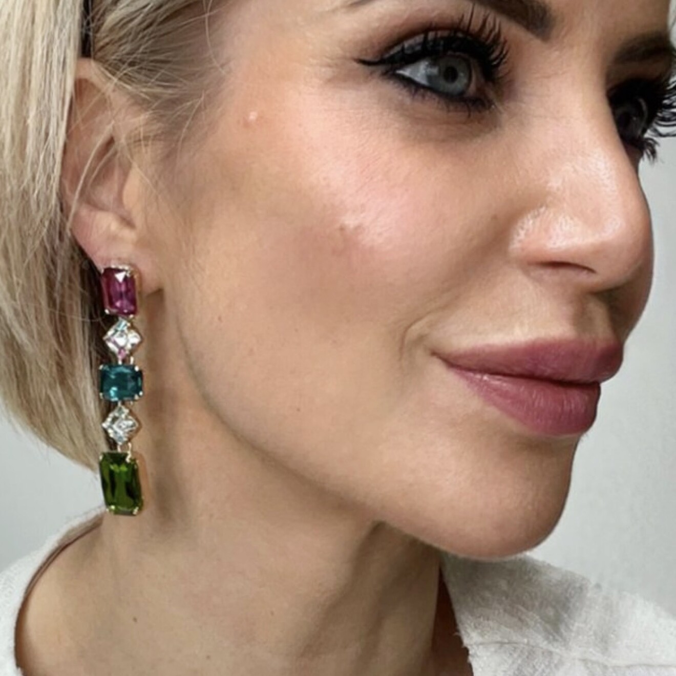 Jasmine regenboog Swarovski kristallen oorbellen